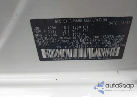 2017 Subaru Impreza Premium from USA, damaged, VIN 4S3GTAB62H3754928